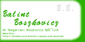 balint boszkovicz business card